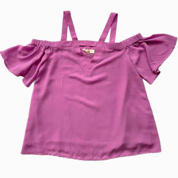 Entro Cold Shoulder V Neck Top Sz S - Picture 1 of 4